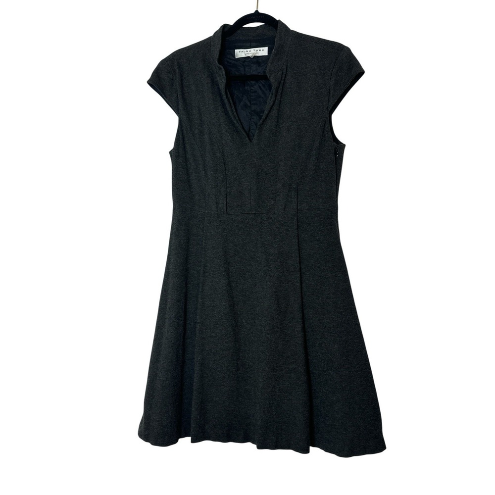 Trina Turk Women's Dress Size 10 Millionaire Ponte Knit Charcoal Gray Stretch